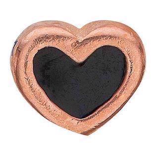 Christina Collect Rose Gold Plated 925 Sterling Silver Black Enamel Heart Kleines rosevergoldetes Herz mit schwarzer Emaille, Modell 603-R4